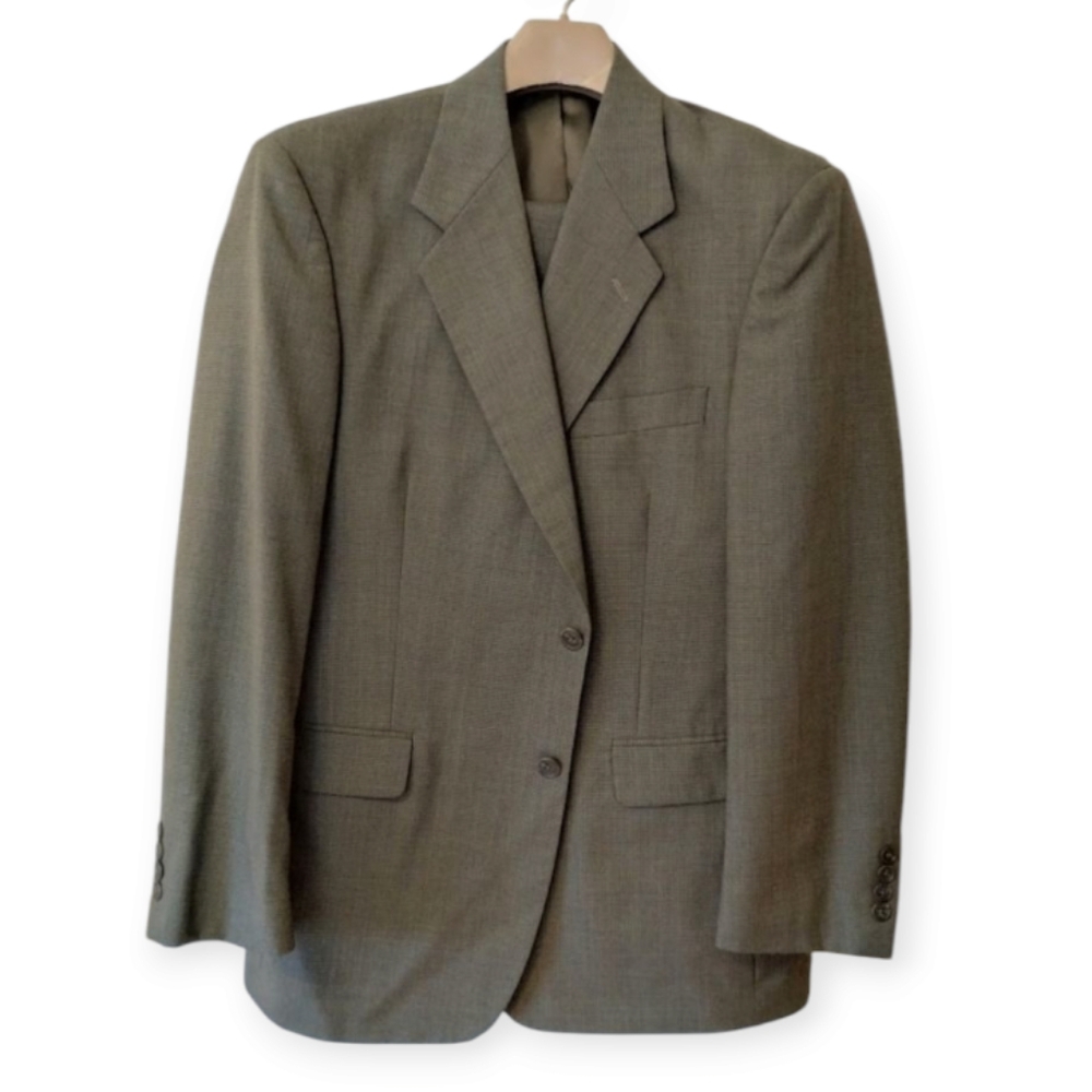 Kilburne and Finch 2pc Suit Mens Glen Plaid Wool Blend Blazer And Pants